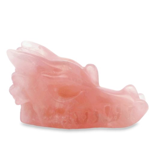 Rose Quartz Dragon Skull 76.2g