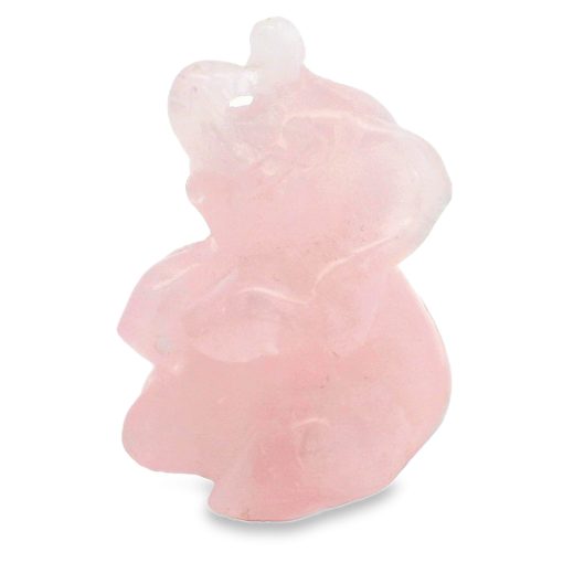 Rose Quartz Carved Elephant 33.7g