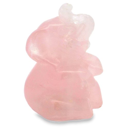 Rose Quartz Carved Elephant 33.7g - Image 2