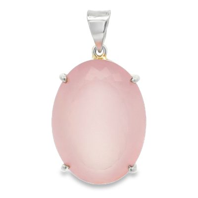 Rose Quartz Claw Set Faceted Pendant 27.8g