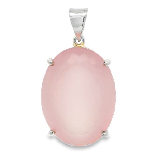 Rose Quartz Claw Set Faceted Pendant 27.8g