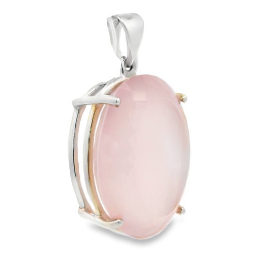 Rose Quartz Claw Set Faceted Pendant 27.8g - Image 2