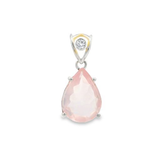Rose Quartz Peardrop Faceted Pendant 2.9g