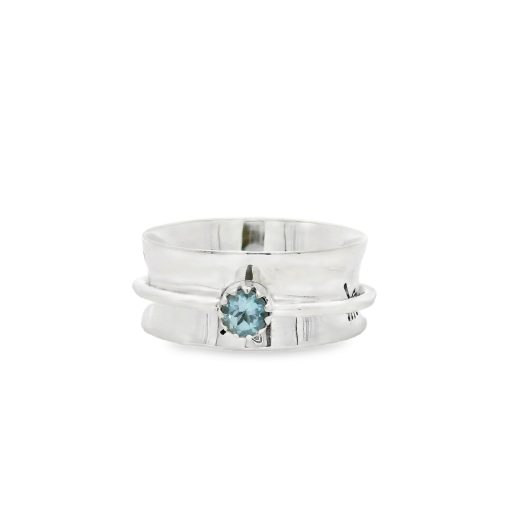 Blue Topaz Spinner Ring Size S