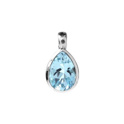 Blue Topaz Peardrop Pendant 2.6g