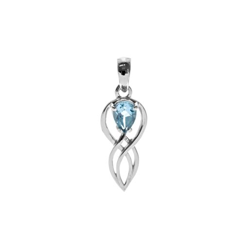 Blue Topaz Ornate Peardrop Pendant 1.9g