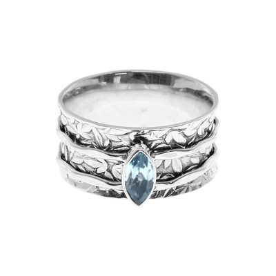 Blue Topaz Spinner Ring Size O