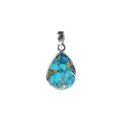 Copper Mohave Turquoise Peardrop Pendant 3.6g