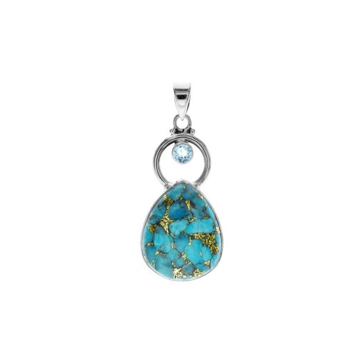 Copper Mohave Turquoise Peardrop Pendant 5.5g