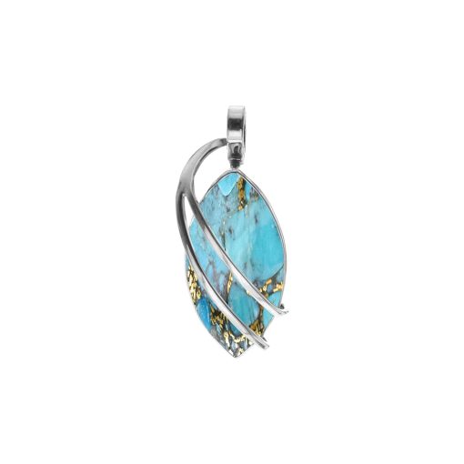Copper Mohave Turquoise Marquise Pendant 4.9g
