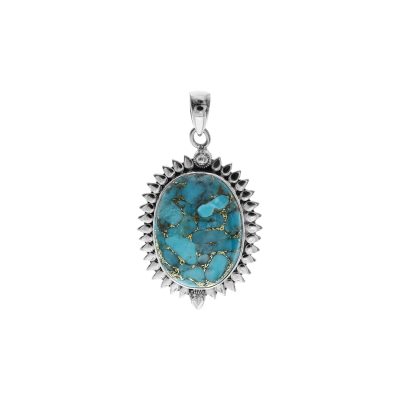 Copper Mohave Oval Turquoise Pendant 9.3g