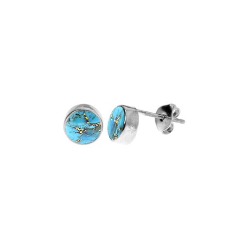 Copper Mohave Turquoise Stud Earrings 1.5g