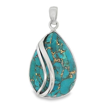 Copper Mohave Turquoise Peardrop Pendant 7.3g