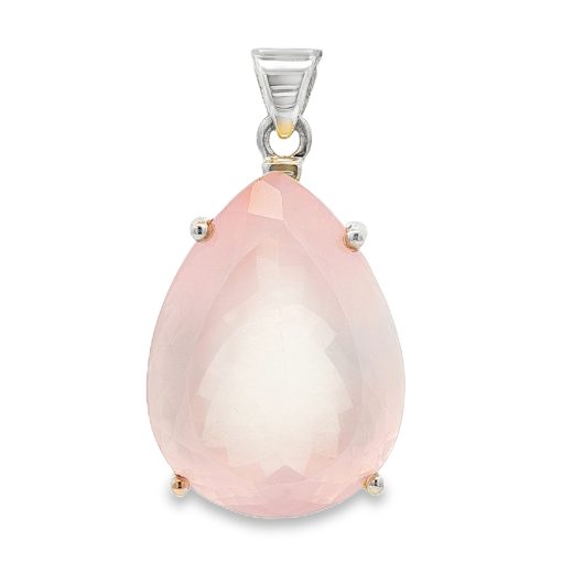 Rose Quartz Peardrop Faceted Pendant 13.3g