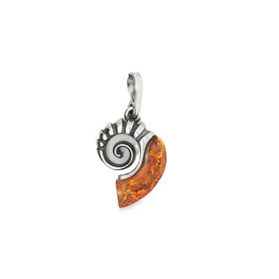 Amber Ammonite Pendant 2.2g
