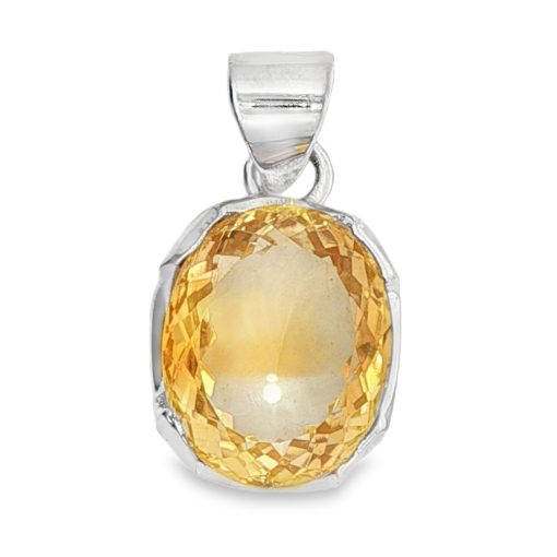 Citrine Oval Faceted Pendant 10.9g