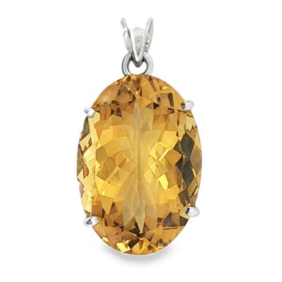 Citrine Oval Claw Set Pendant 9.9g
