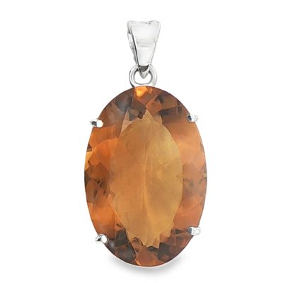 Cognac Citrine Oval Claw Set Pendant 9.2g