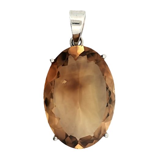 Cognac Citrine Oval Claw Set Pendant 12g