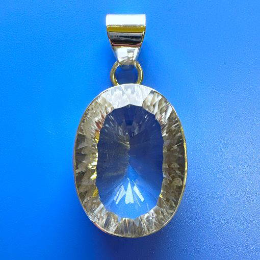 Clear Quartz Large Oval Pendant 16.9g