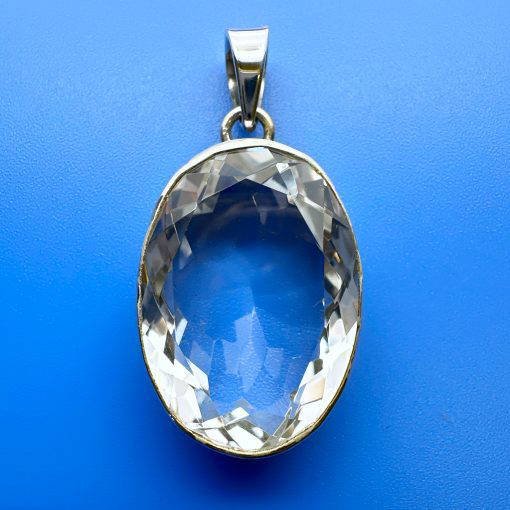 Clear Quartz Large Oval Pendant 15.1g