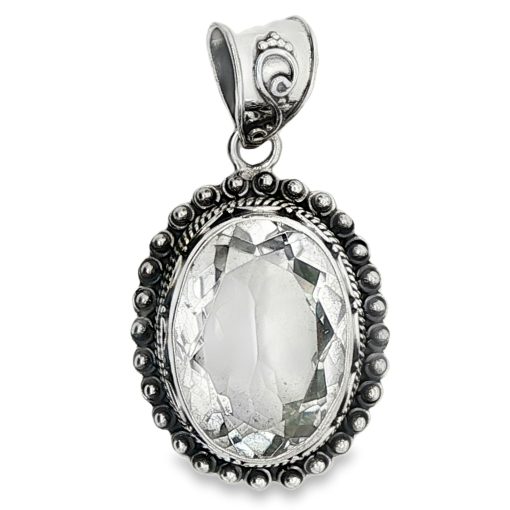Clear Quartz Oval Ornate Pendant 11.4g - Image 2