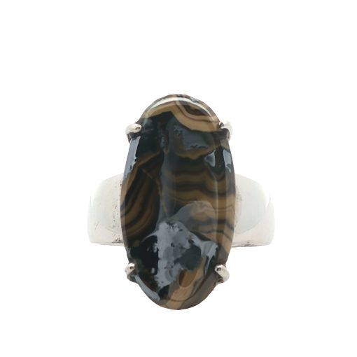 Schalenblende Oval Claw Set Ring Size S