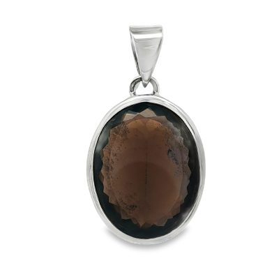 Smoky Quartz Oval Pendant 9.3g