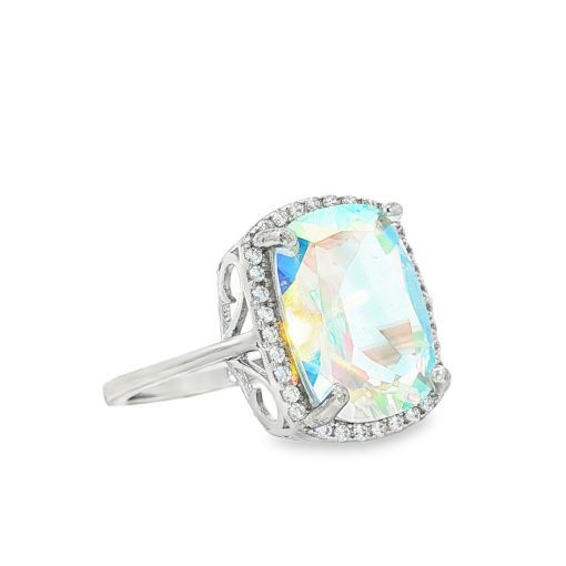 Angel Aura Rectangular Claw Set Ring Size S - Image 2