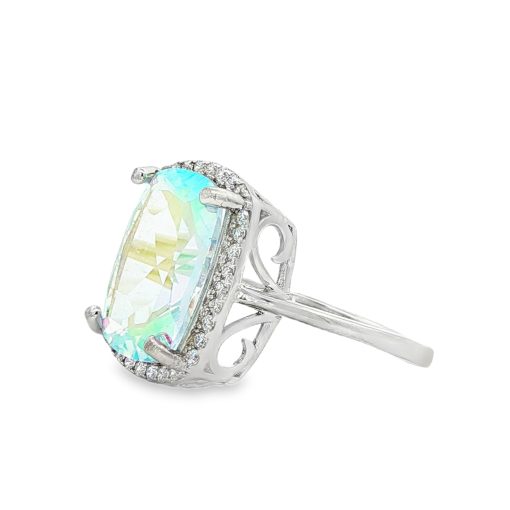Angel Aura Rectangular Claw Set Ring Size S - Image 3