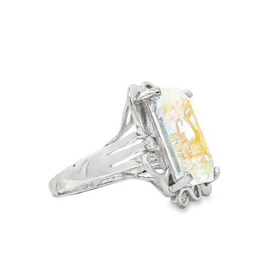 Angel Aura Rectangular Claw Set Ring Size P - Image 2