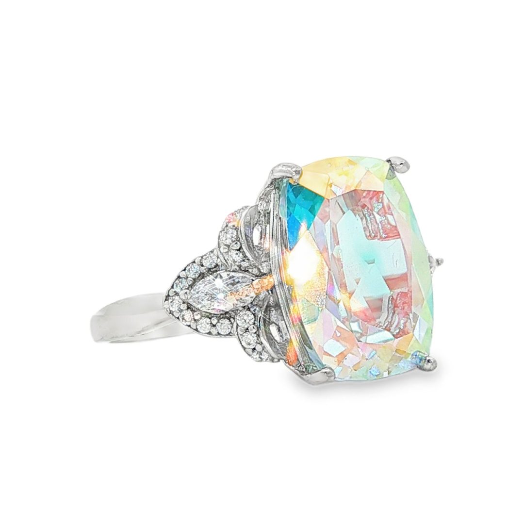 Angel Aura Rectangular Claw Set Ring Size Q - Image 2