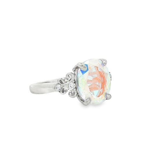 Angel Aura Oval Claw Set Ring Size J - Image 2