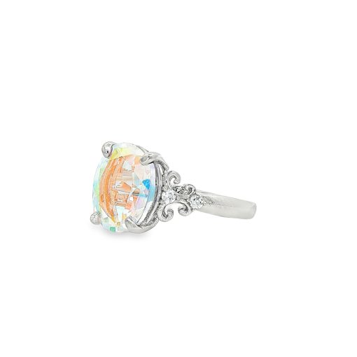 Angel Aura Oval Claw Set Ring Size J - Image 3