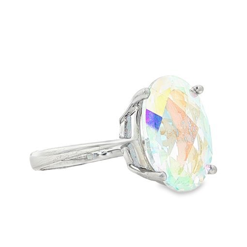 Angel Aura Oval Claw Set Ring Size N - Image 2