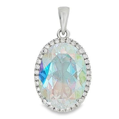 Angel Aura Oval Claw Set Pendant 6.1g