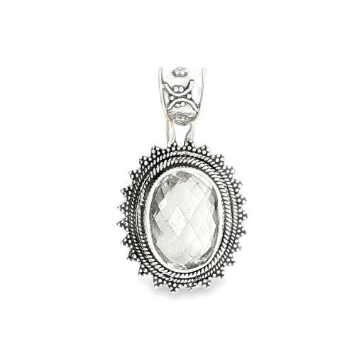 Clear Quartz Oval Ornate Pendant 6.6g - Image 2