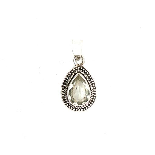 Clear Quartz Pear Drop Ornate Pendant 3.2g - Image 2