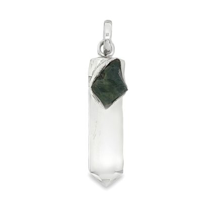 Moldavite & Quartz Point Pendant 5.2g