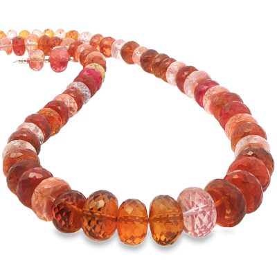 Padparadscha Sapphire Faceted Rondelle Beads