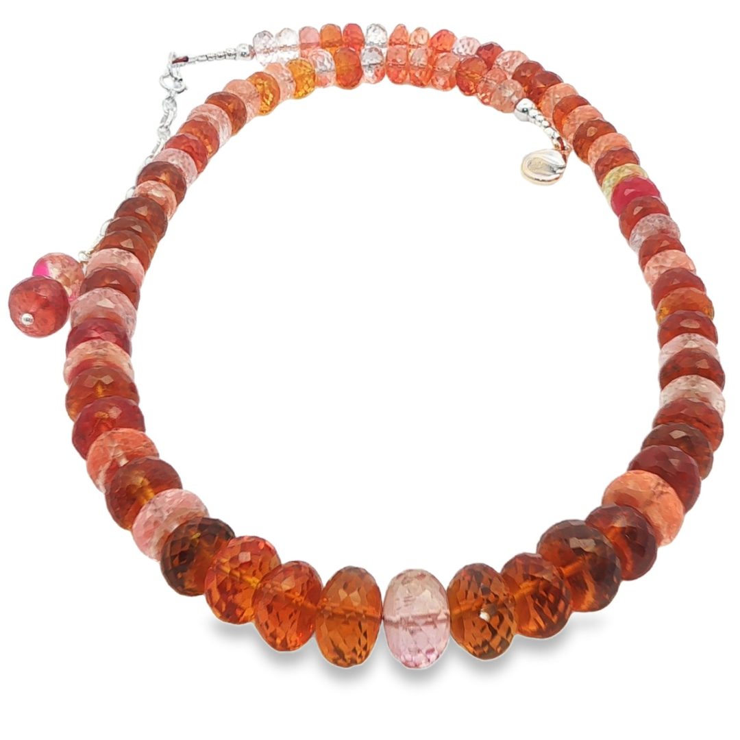 Padparadscha Sapphire Faceted Rondelle Beads