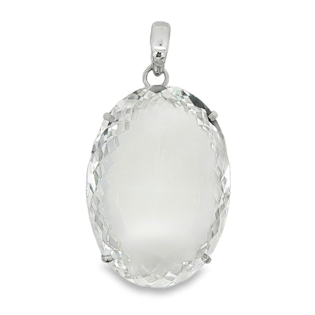 Clear Quartz Large Oval Pendant 33g - Image 2
