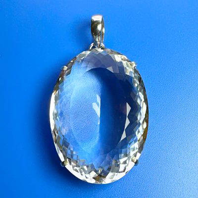 Clear Quartz Large Oval Pendant 33g
