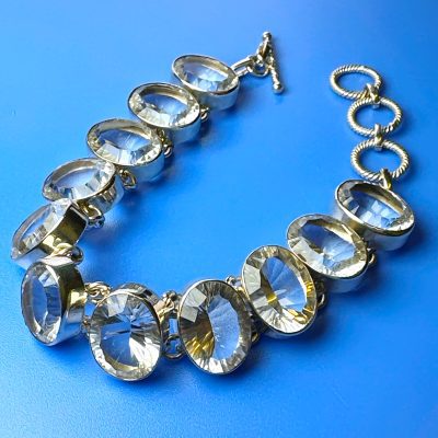 Clear Quartz Large Oval Bracelet 44.2g