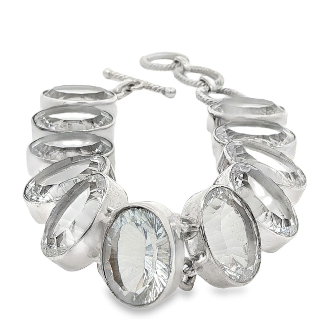 Clear Quartz Large Oval Bracelet 44.2g - Image 2