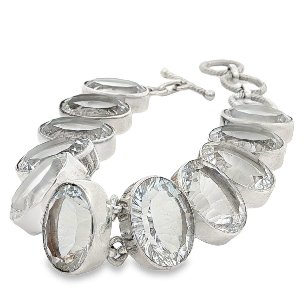 Clear Quartz Large Oval Bracelet 44.2g - Image 3