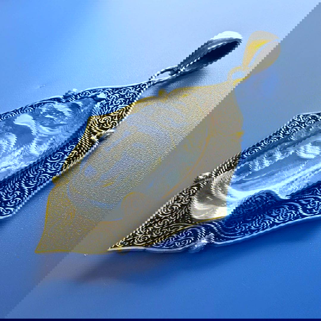 Clear Quartz Buddha Ornate Pendant 26.1g - Image 2