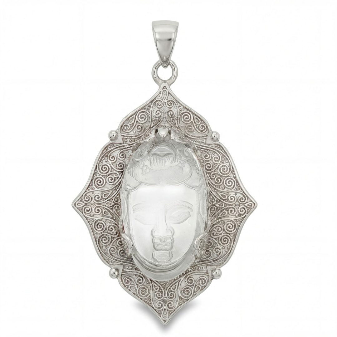 Clear Quartz Buddha Ornate Pendant 26.1g - Image 5