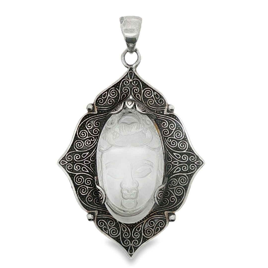 Clear Quartz Buddha Ornate Pendant 26.1g - Image 4