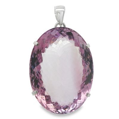 Amethyst Large Oval Faceted Pendant 28.4g